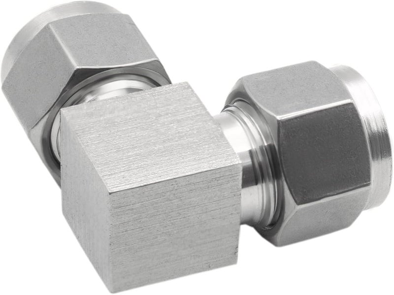 Goldpea Stainless Steel 304 Compression 90 Degree Elbow 10mm OD x 10mm OD Tube Fitting with Double Ferrule, Pack of 2 - Image 4